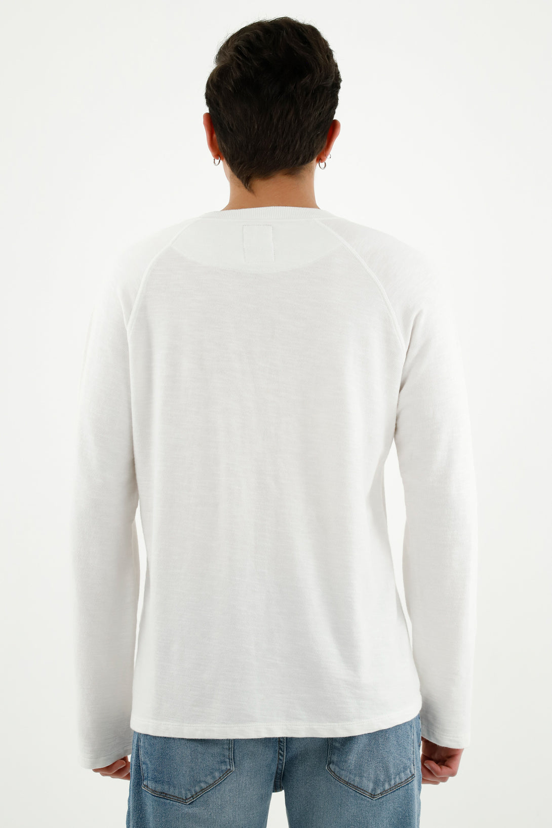 Men's White Neru Collar T-Shirt