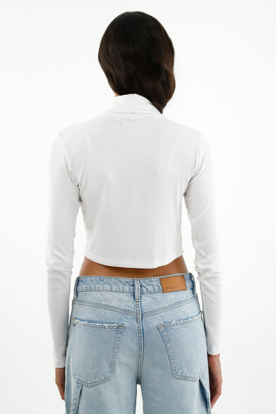 Women's White Turtleneck T-Shirt