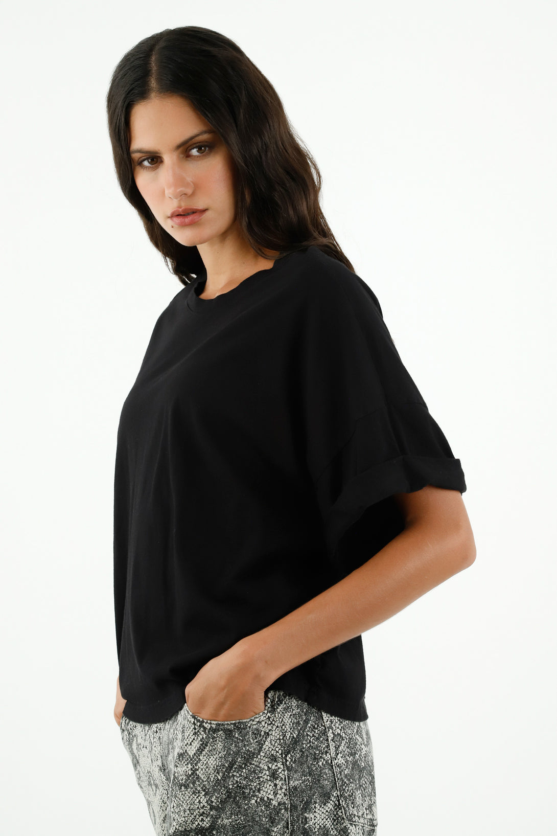 Camiseta oversize negra para mujer