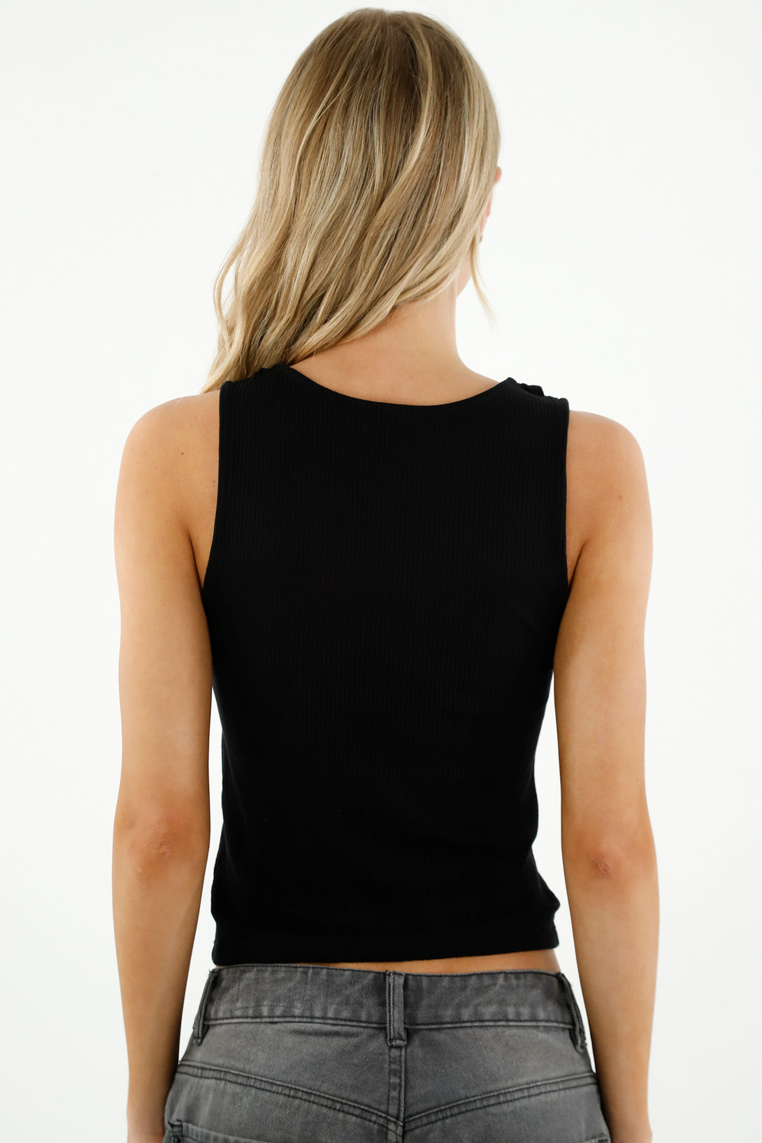 Women's Black Shoulder Cut-Out T-Shirt