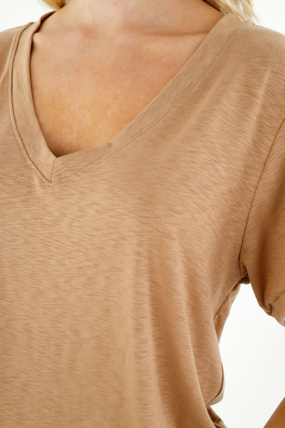 Women's Brown Textured T-Shirt