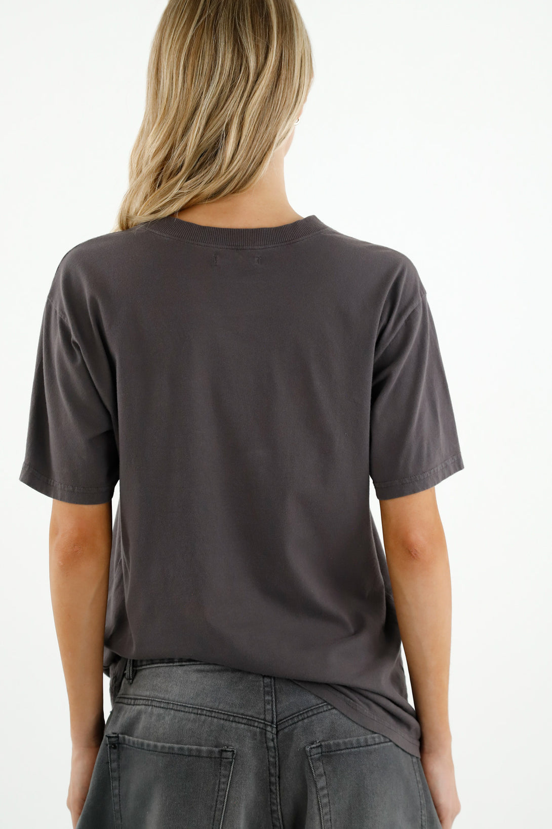 Camiseta con piedras decorativas gris para mujer