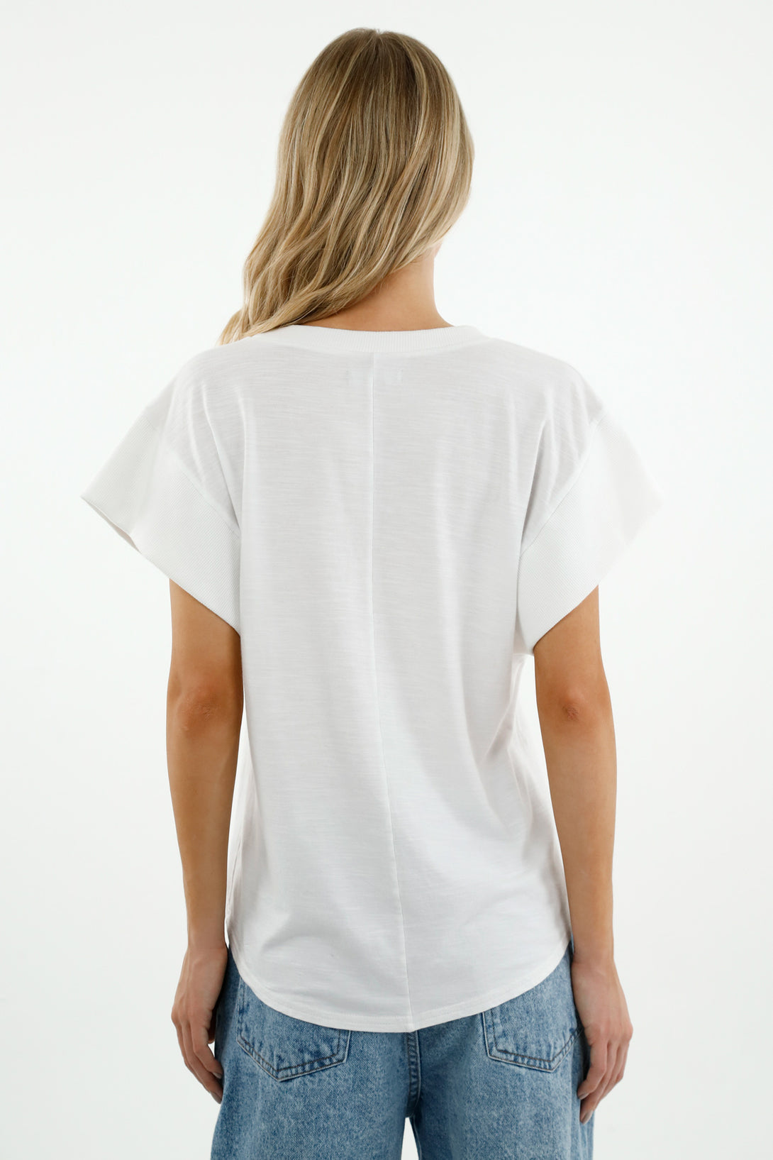 Women's White off Shoulder T-Shirt