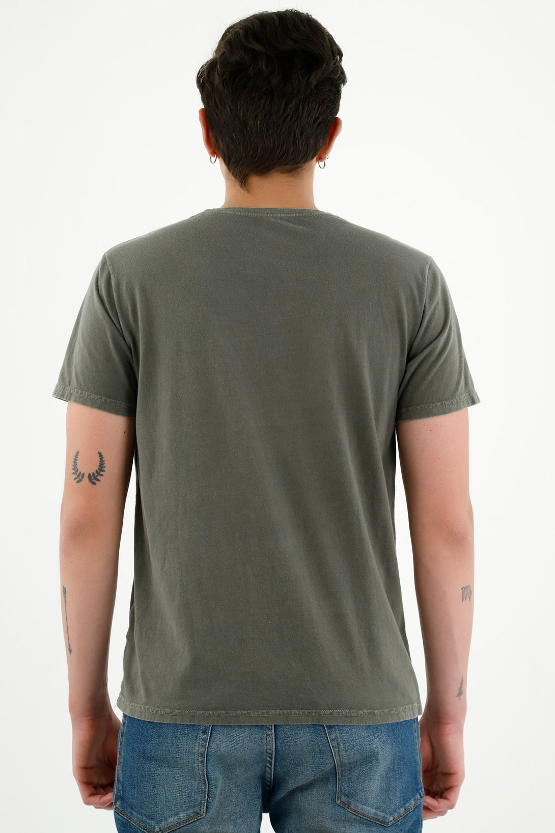 Camiseta estampada verde para hombre