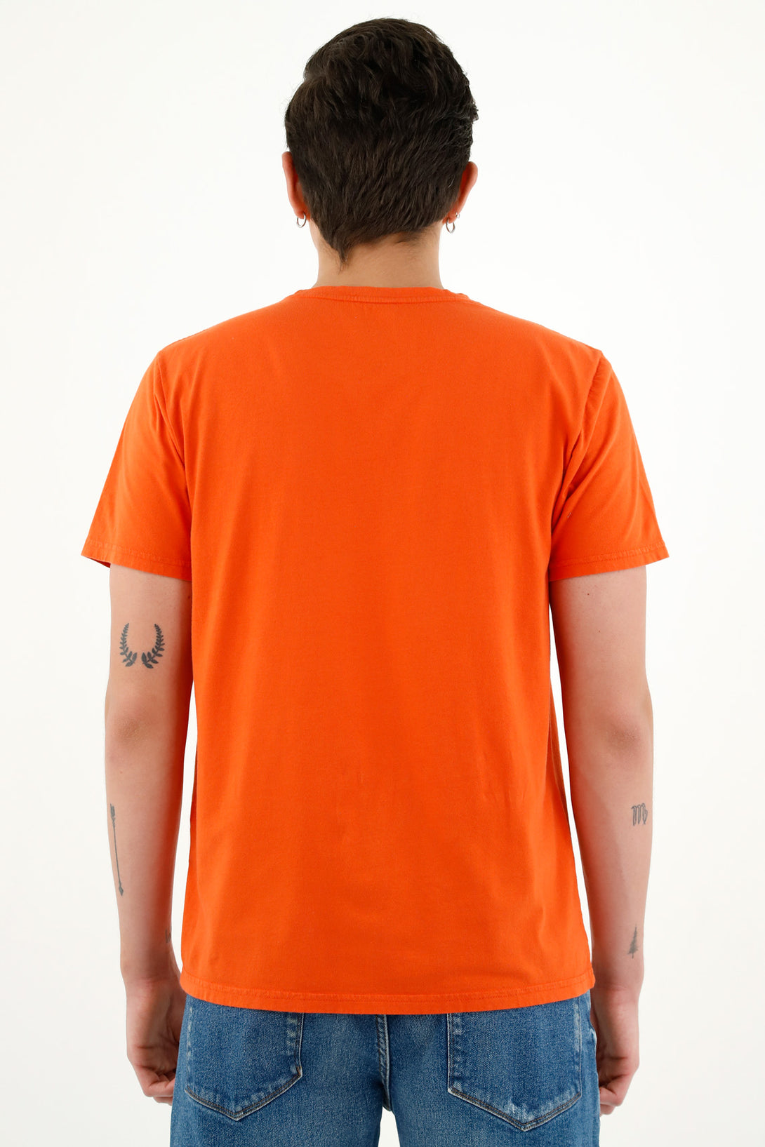 Camiseta manga corta naranja para hombre