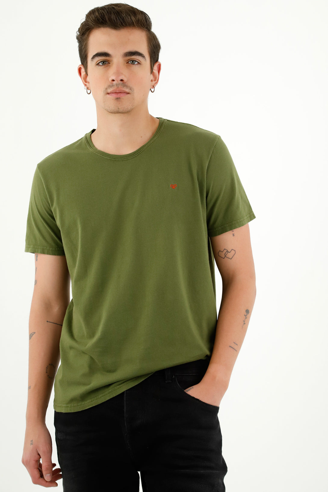 Camiseta manga corta verde para hombre