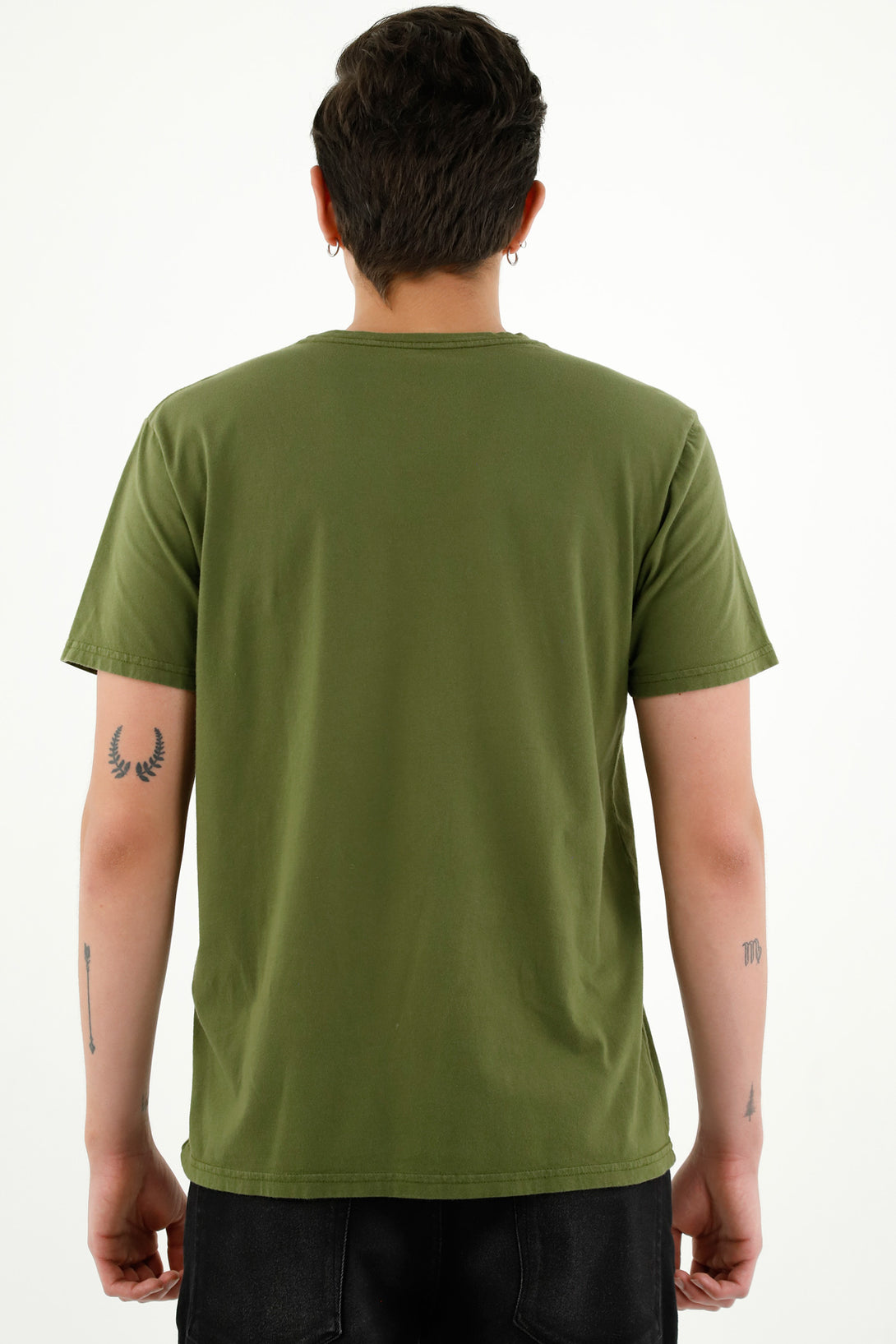 Camiseta manga corta verde para hombre