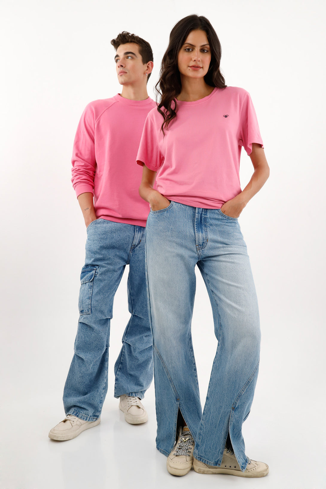 Unisex Pink Mini Embroidered T-Shirt