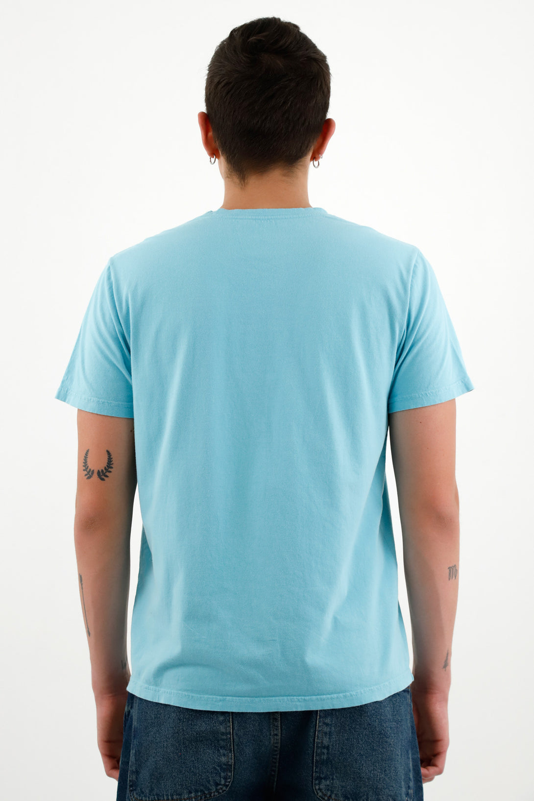 Unisex Blue Mini Embroidered T-Shirt