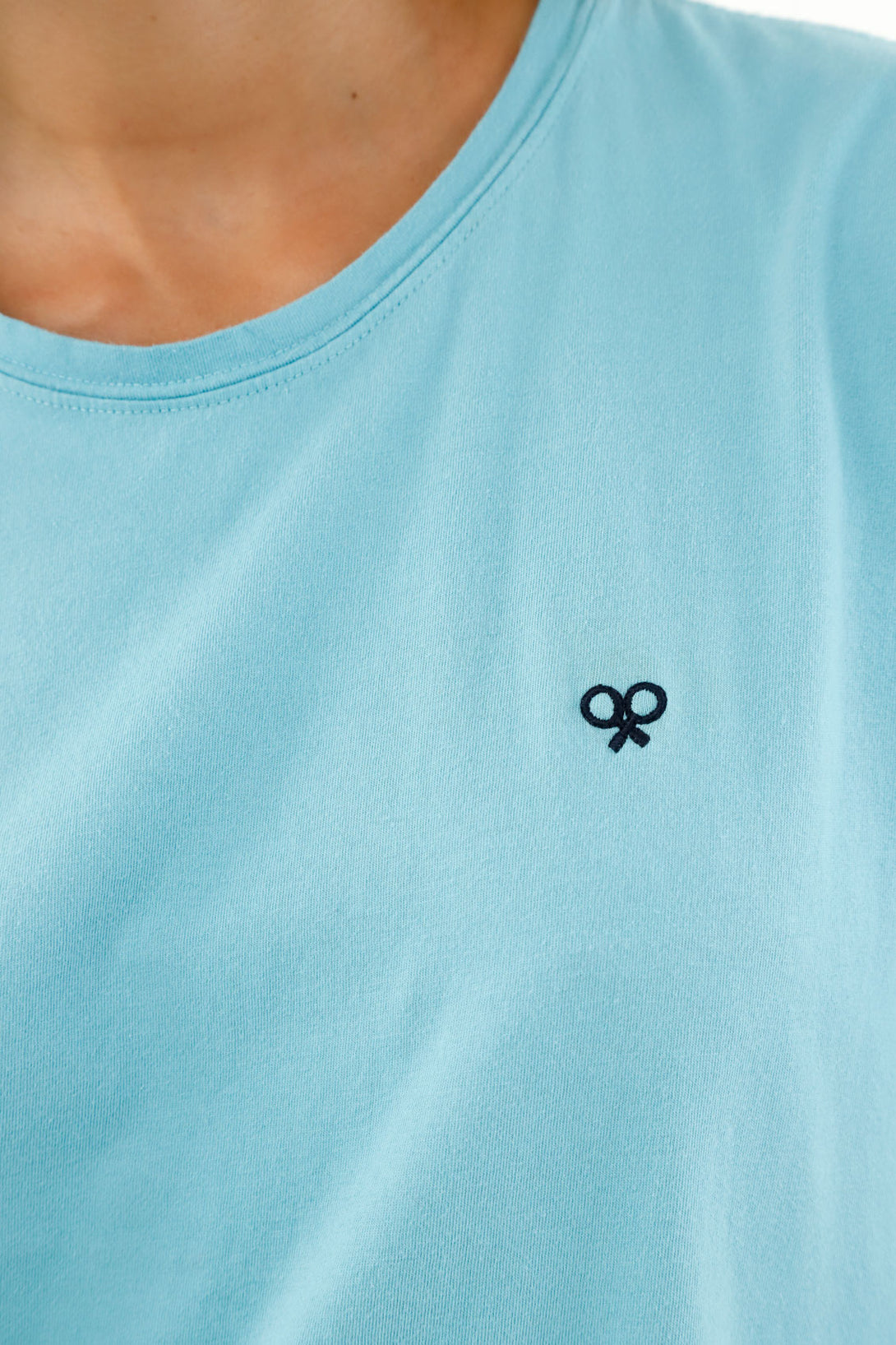 Unisex Blue Mini Embroidered T-Shirt