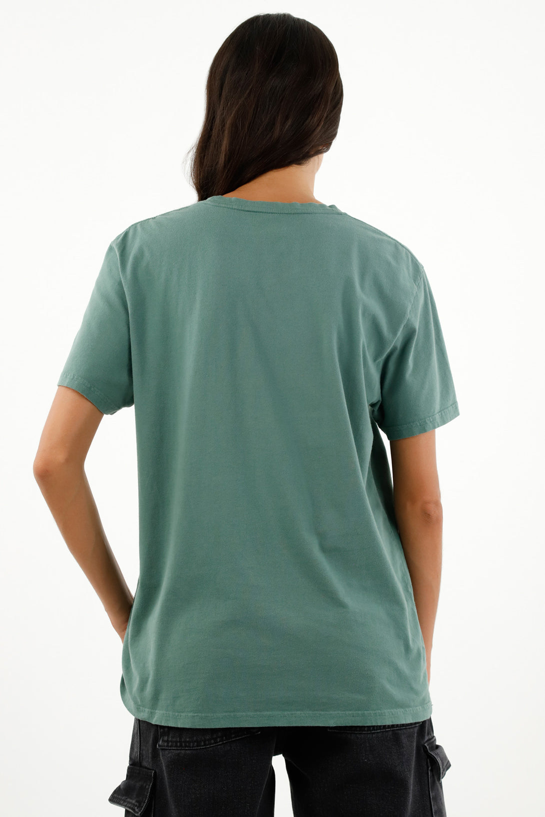 Unisex Green Tee with Mini Embroidery