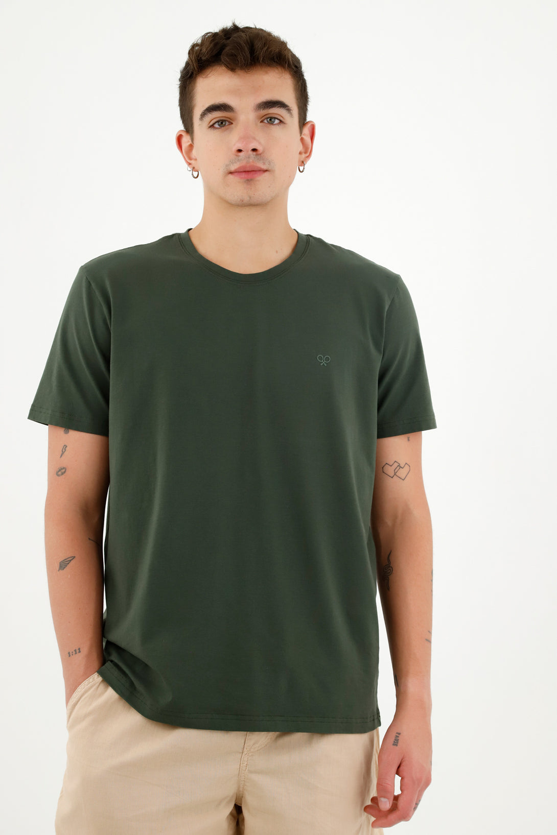 Camiseta básica verde para hombre