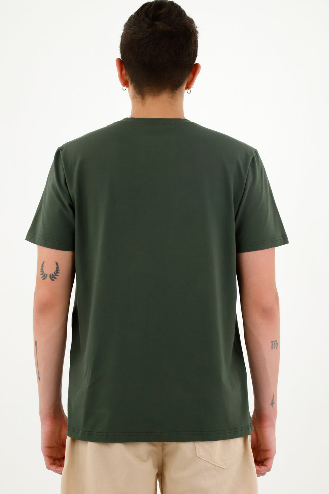 Camiseta básica verde para hombre