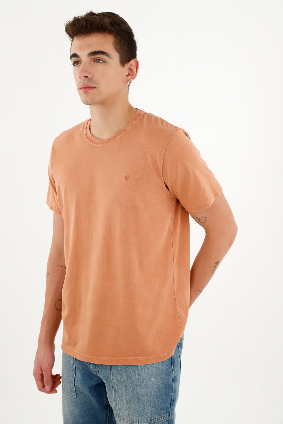 Camiseta naranja overdye para hombre