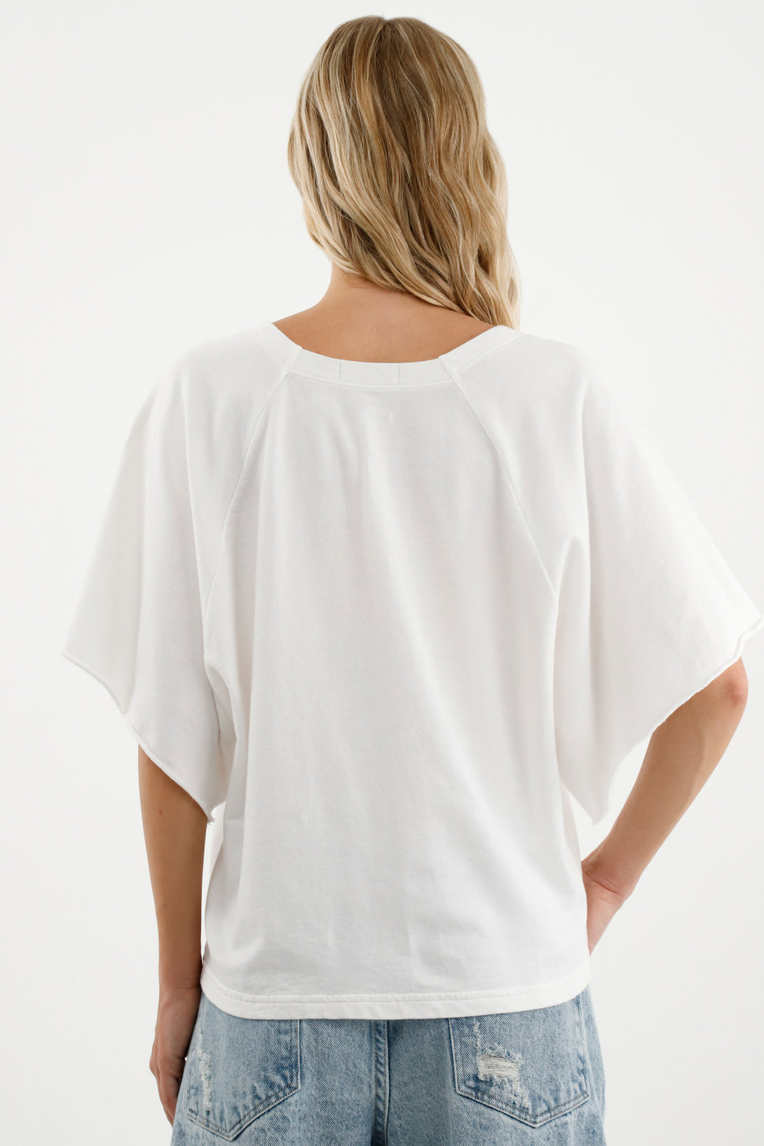 Women's Wide-Sleeve Ecru T-Shirt