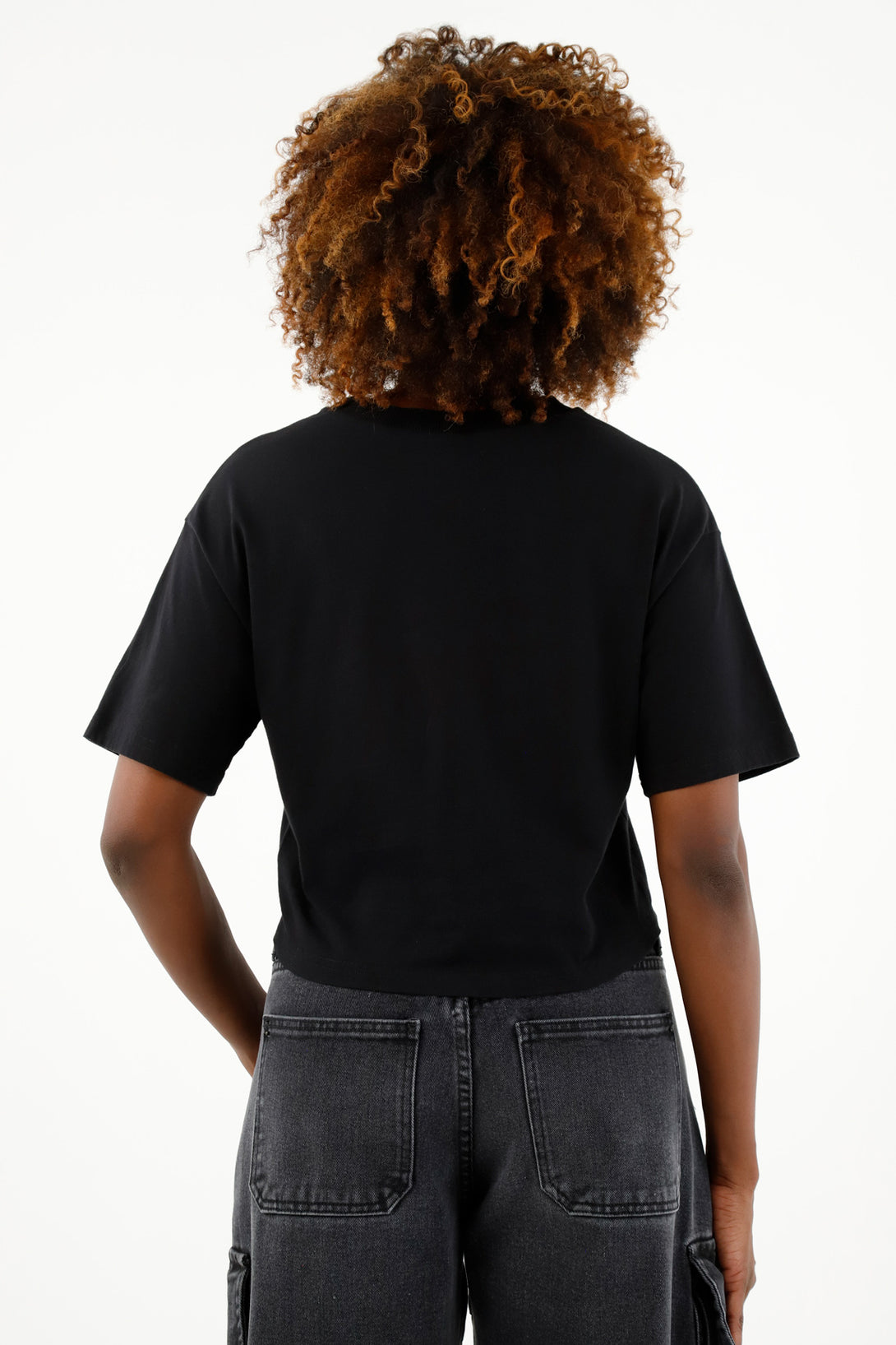 Women's Black Cropped Shirt