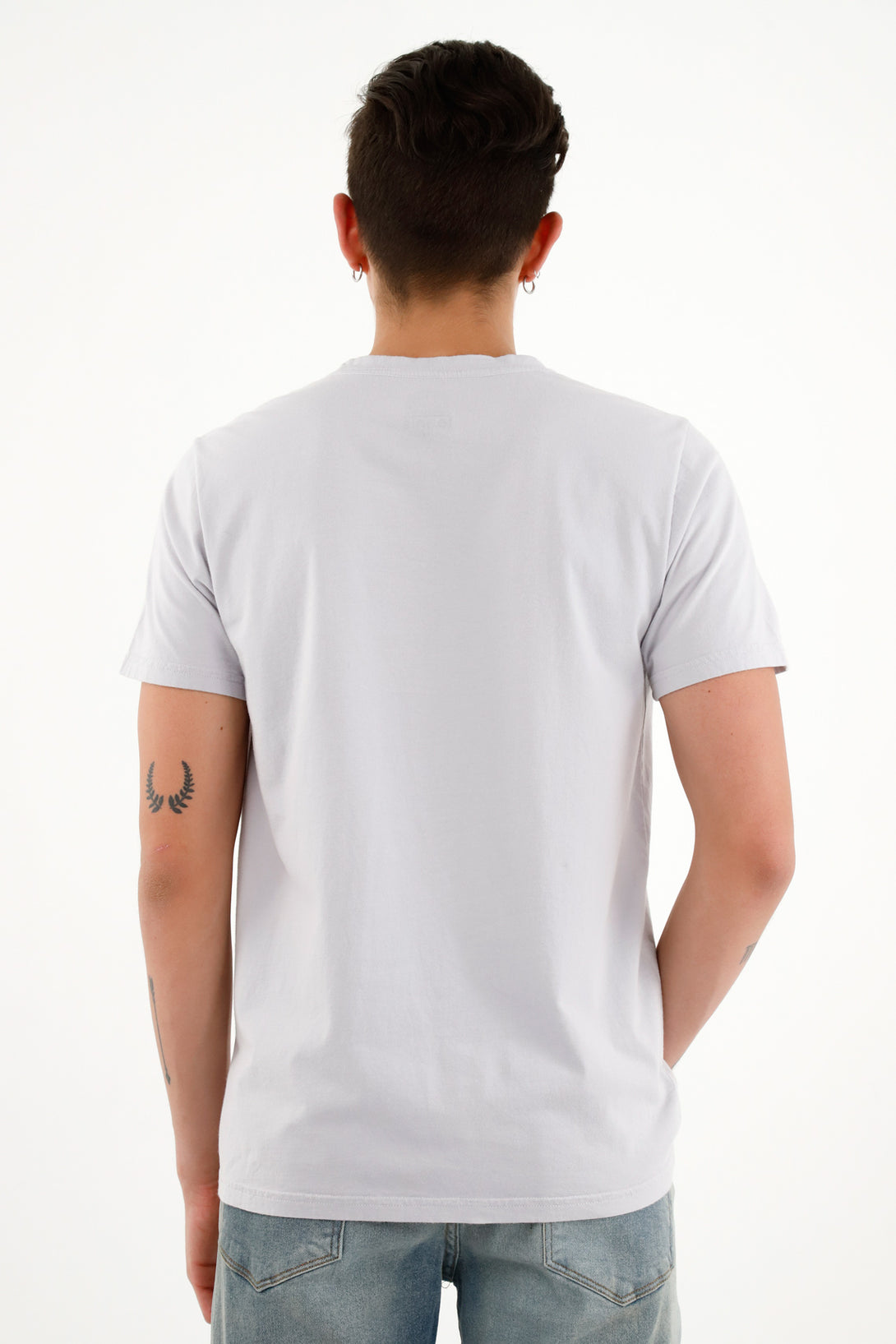 Men's Gray Tee with Mini Embroidery