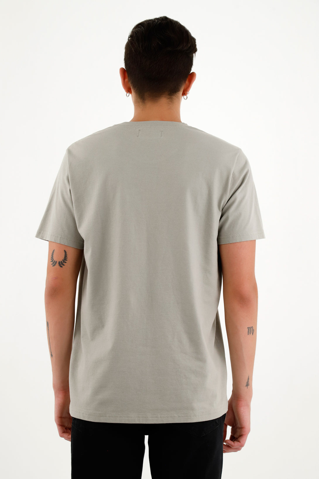 Camiseta cuello redondo gris para hombre