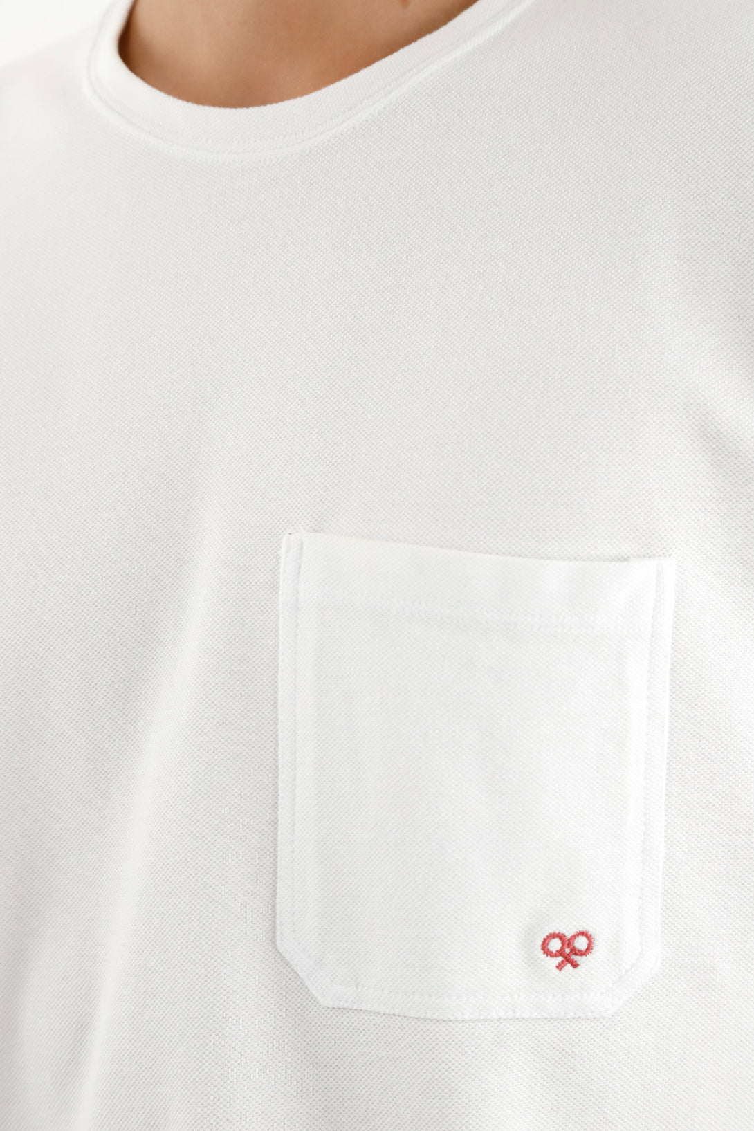 Men's White Tee with Patch Pocket