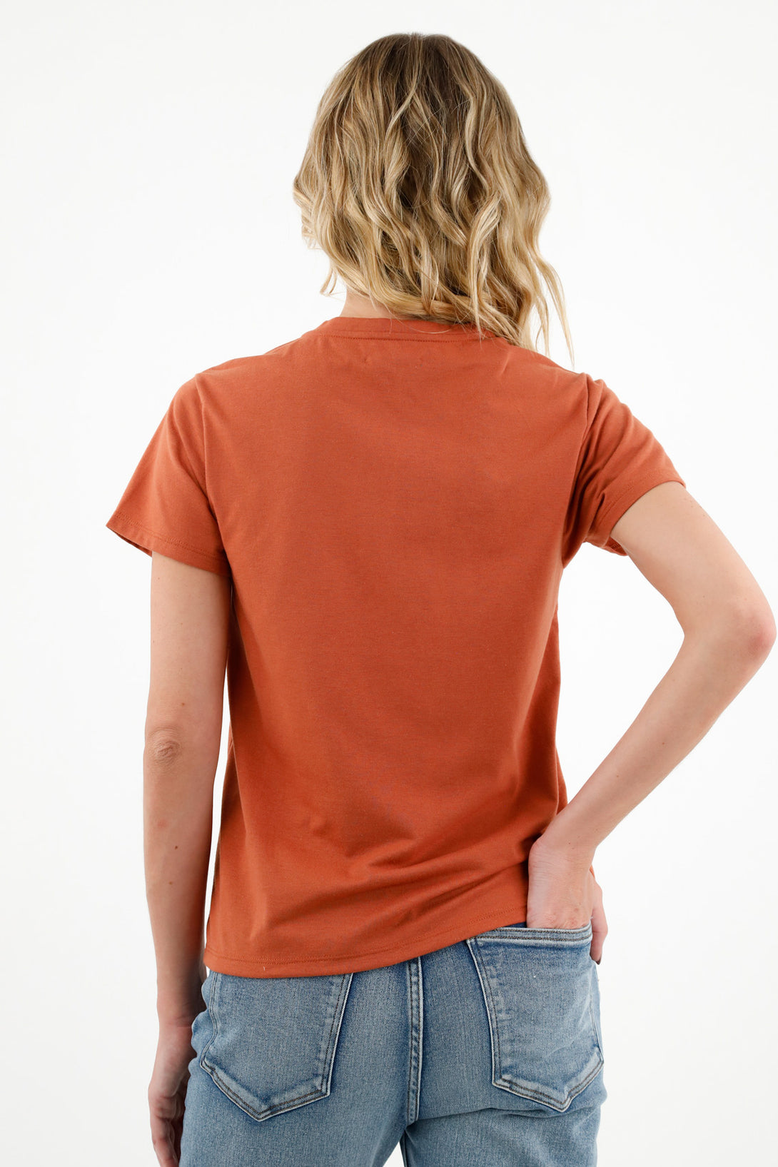 Women's Printed Orange T-Shirt