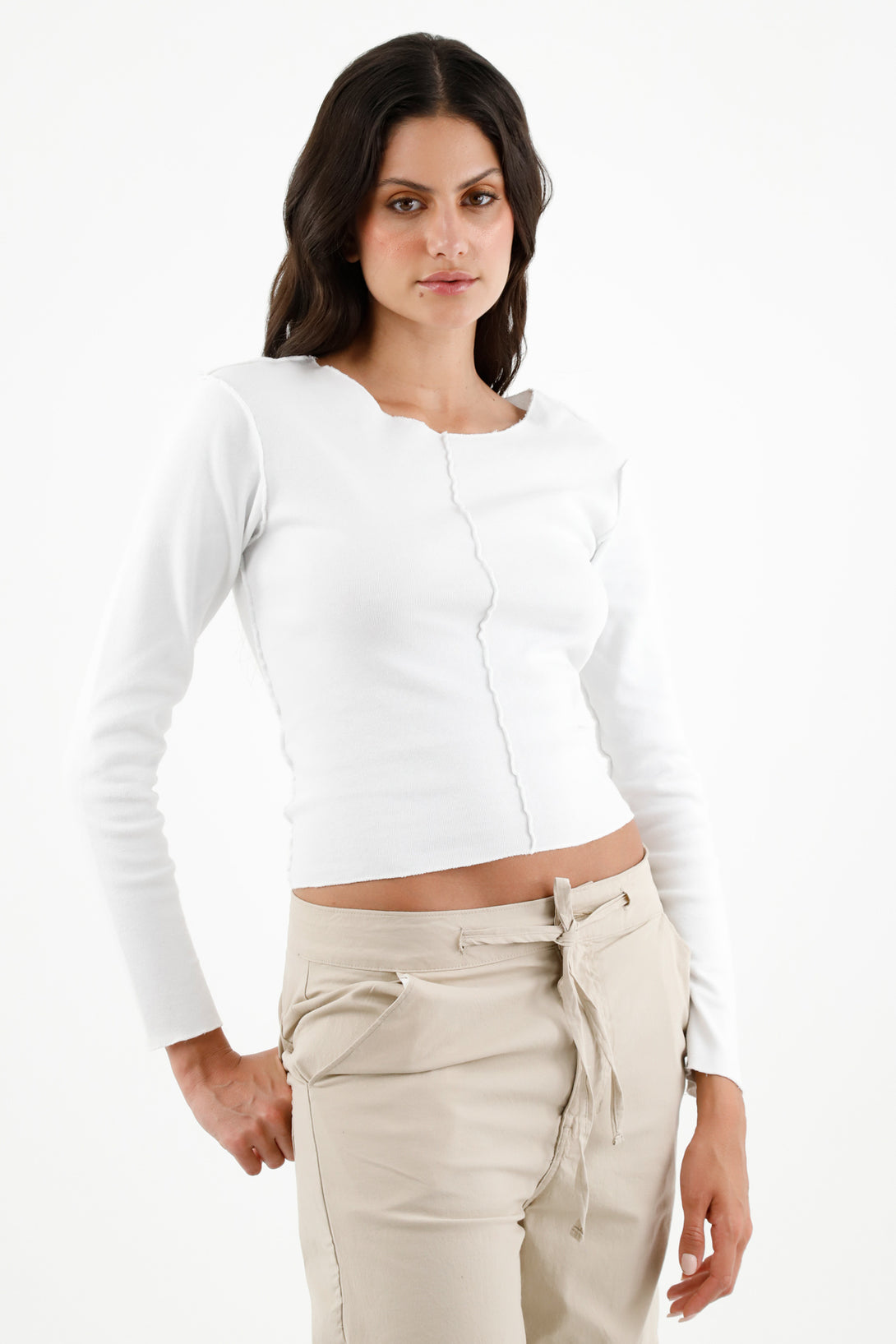 Women's White Long Sleeve T-Shirt