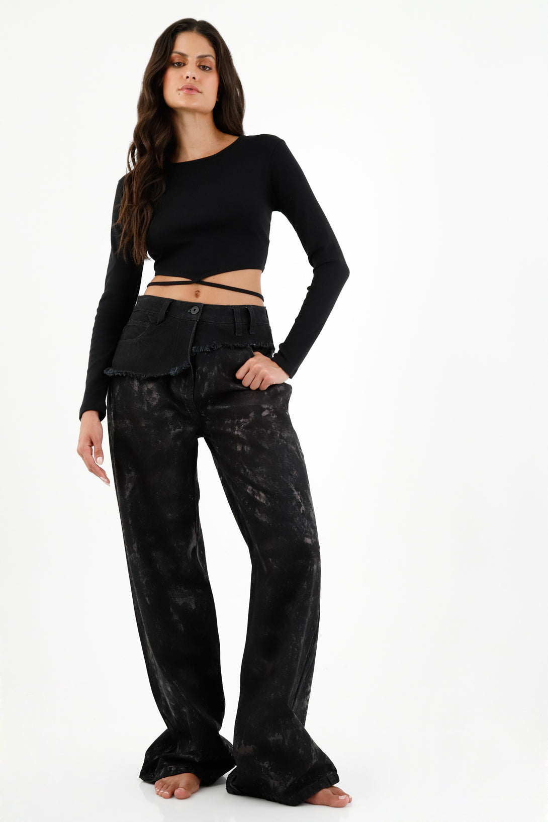 Women's Black Cropped Top