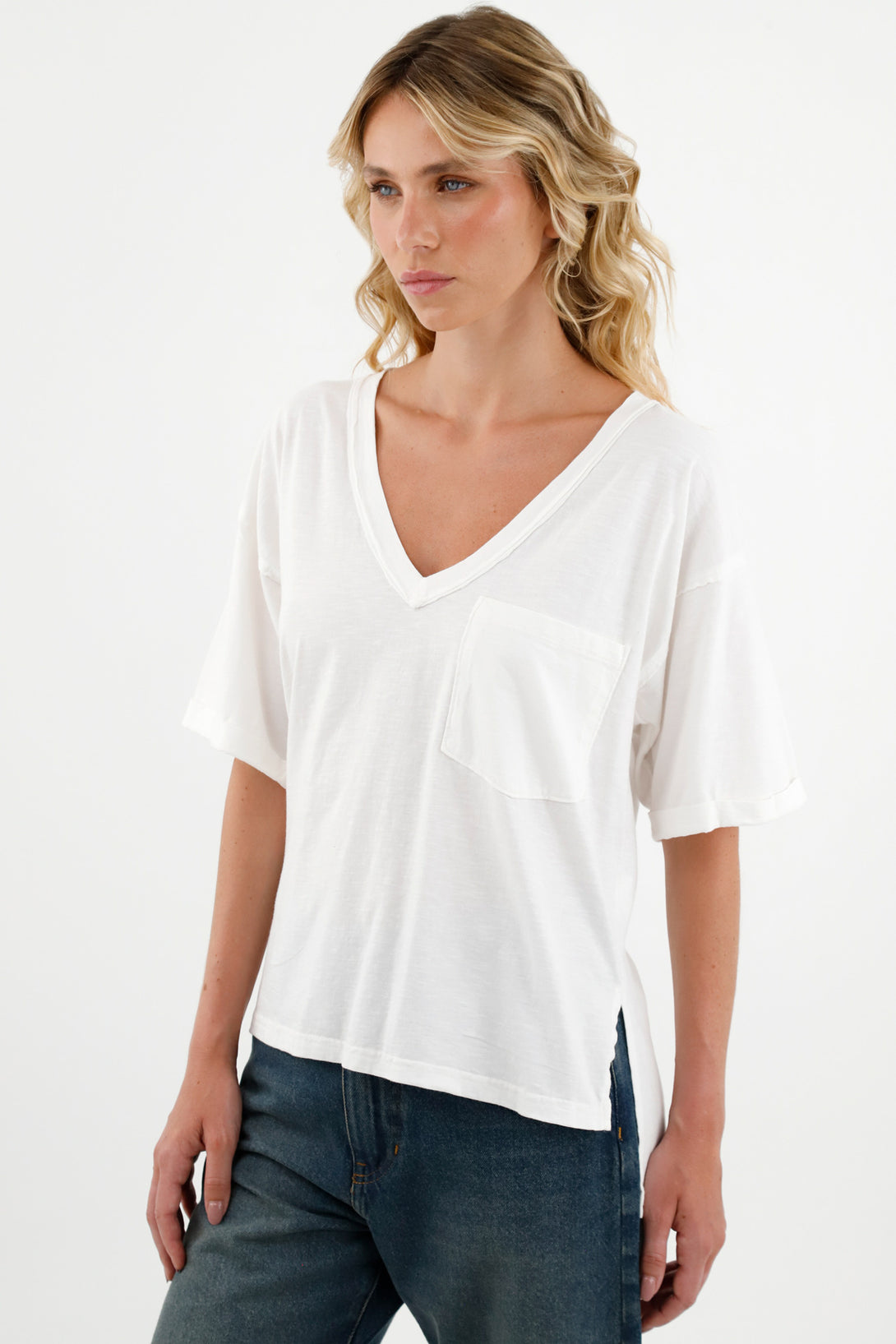 Women's V-Neck Ecru T-Shirt