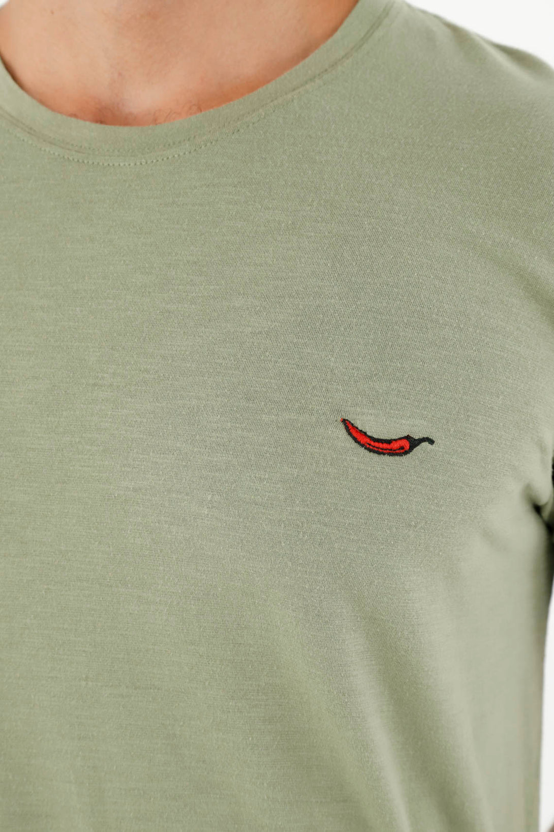 Men's Green Tee Embroidered