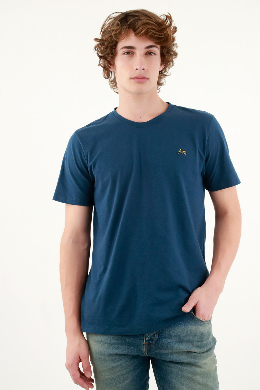 Men's Blue Tee with Mini Detail