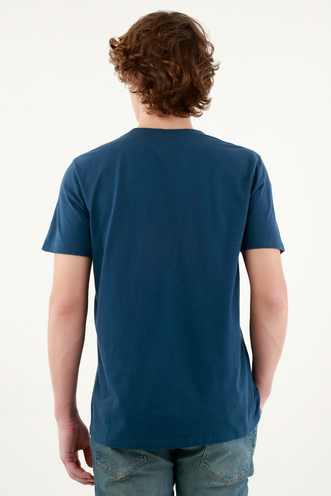 Men's Blue Tee with Mini Detail