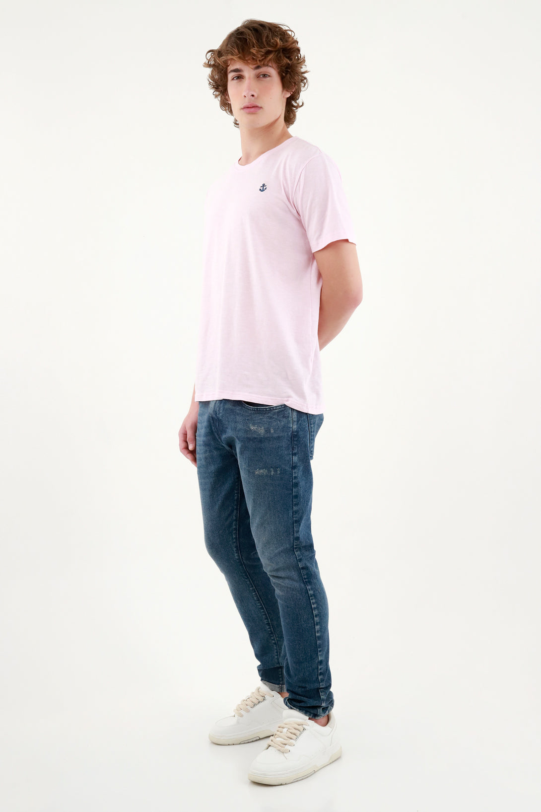 Men's Pink Tee with Mini Detail