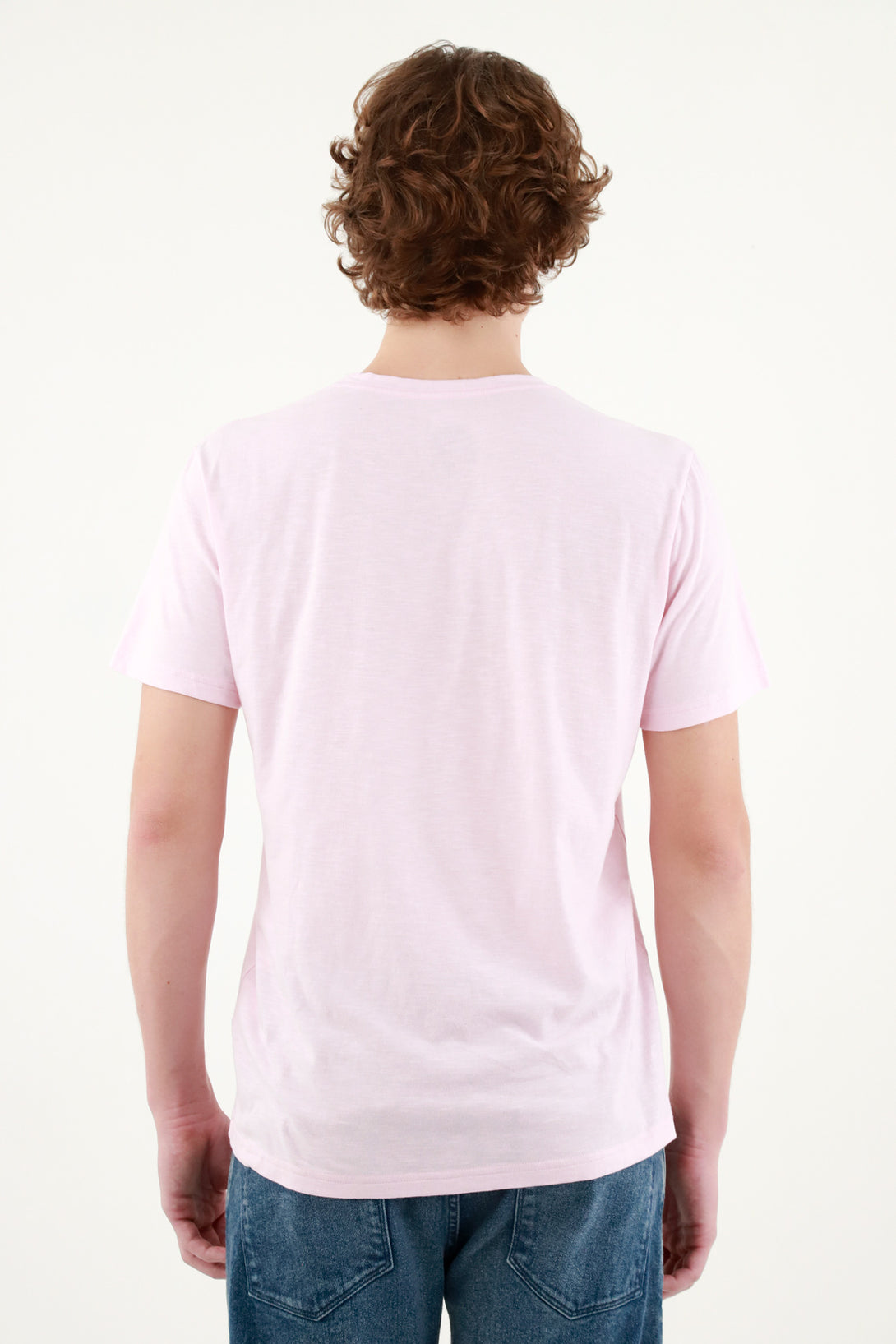 Men's Pink Tee with Mini Detail