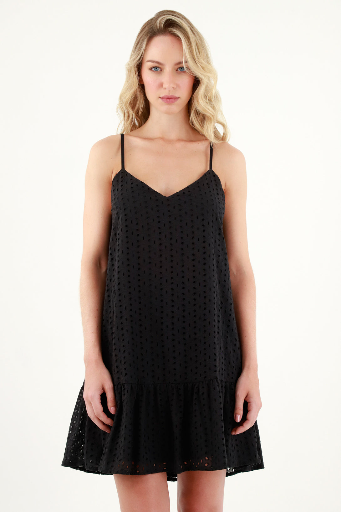 Women's Black V-Neck Dress