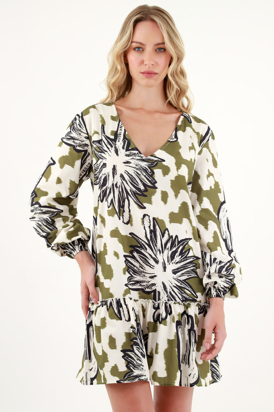 Women's Long Sleeve Printed Dress