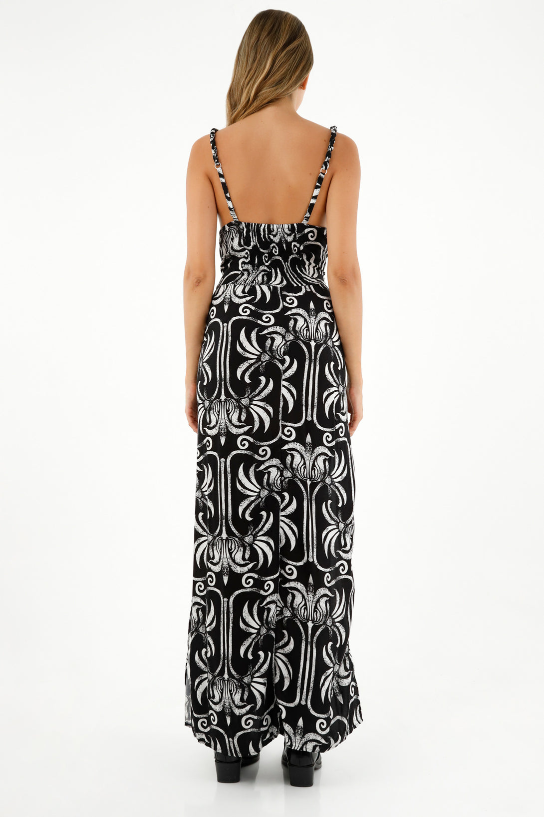 Women's Printed Dress with Cutouts