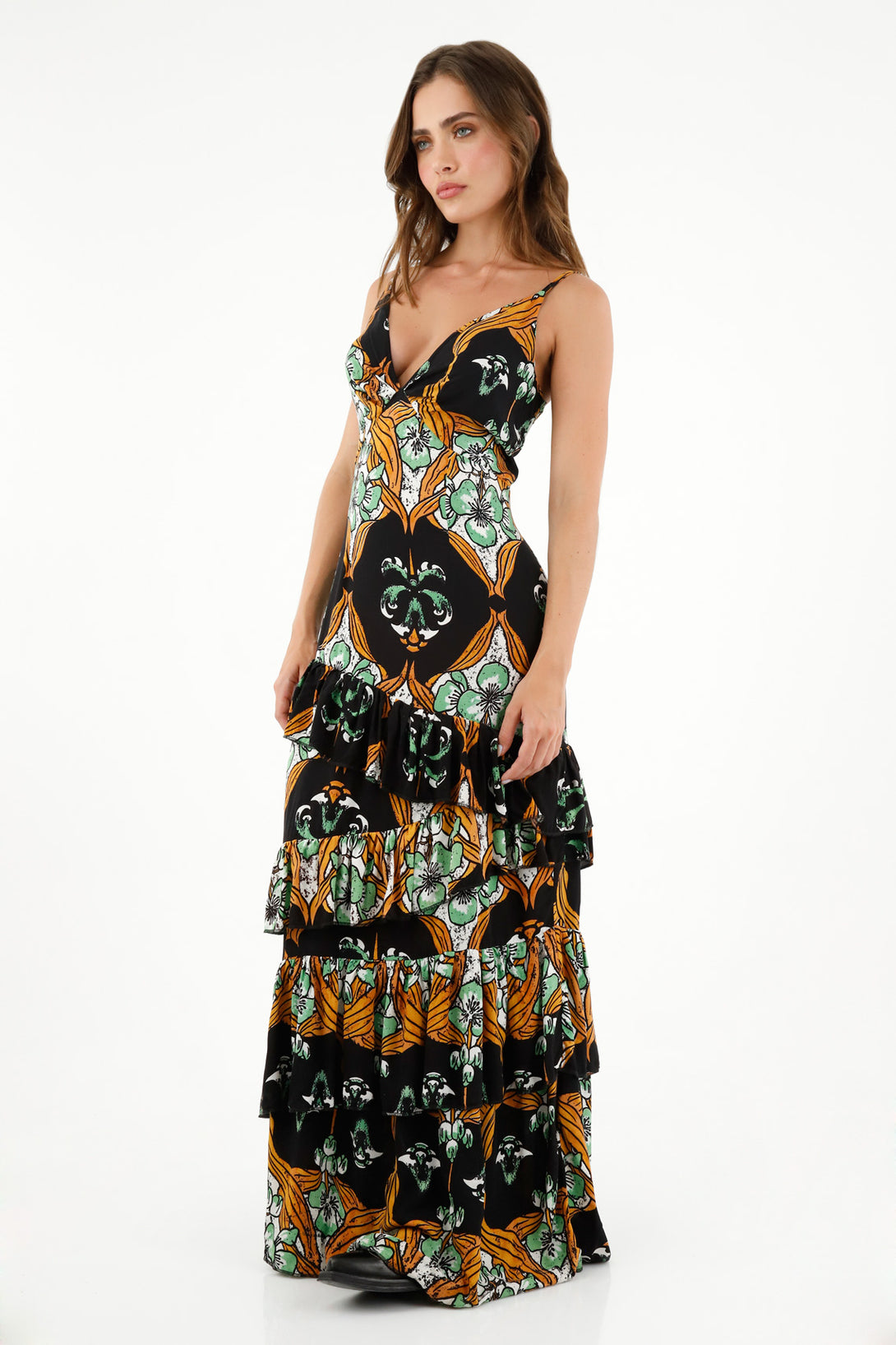 Women's Ruffled Printed Dress