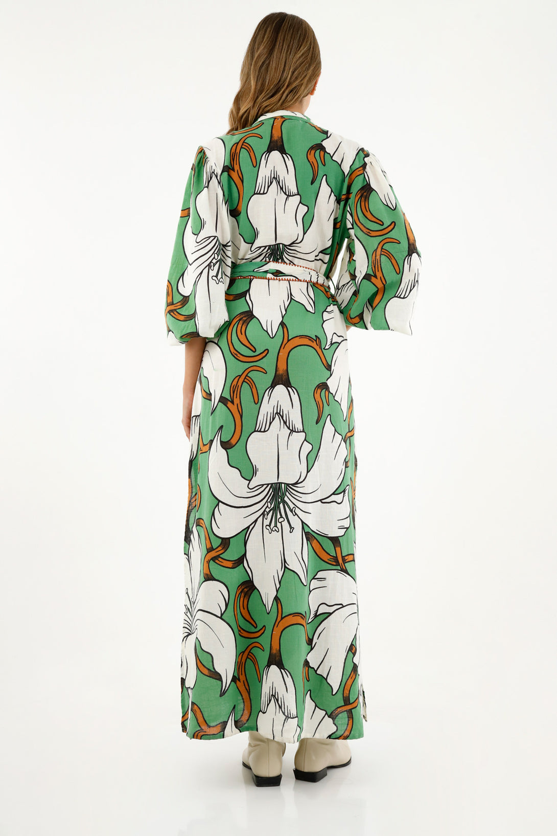 Women's Printed Dress with Belt