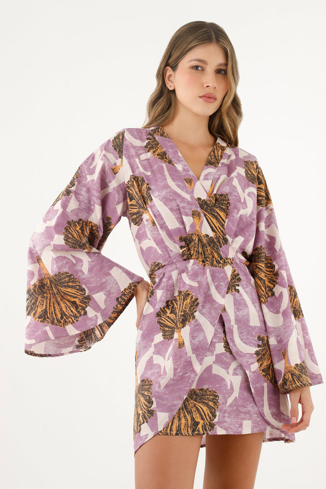 Women's Bell Sleeve Printed Dress