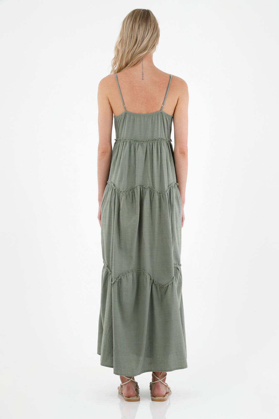 Women's Green V-Neck Dress