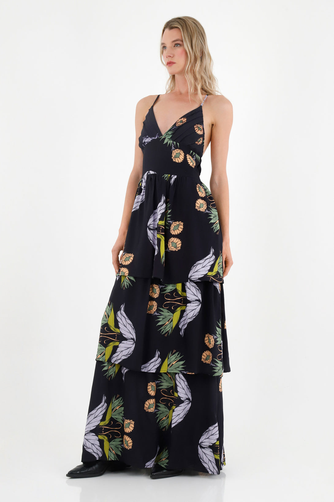 Women's V-Neck Printed Dress