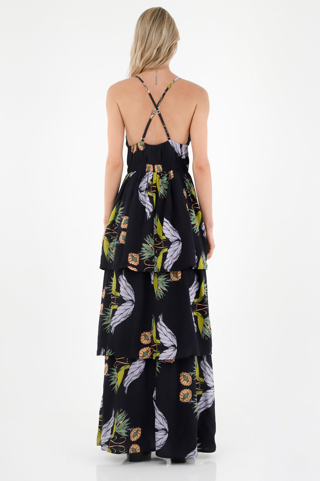 Women's V-Neck Printed Dress