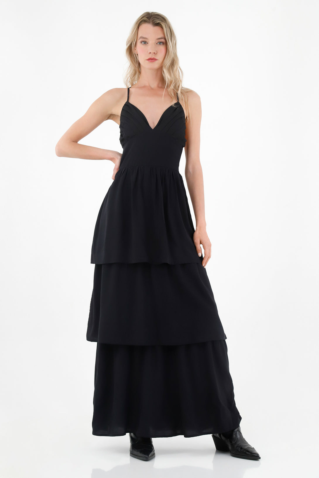 Vestido negro con boleros para mujer