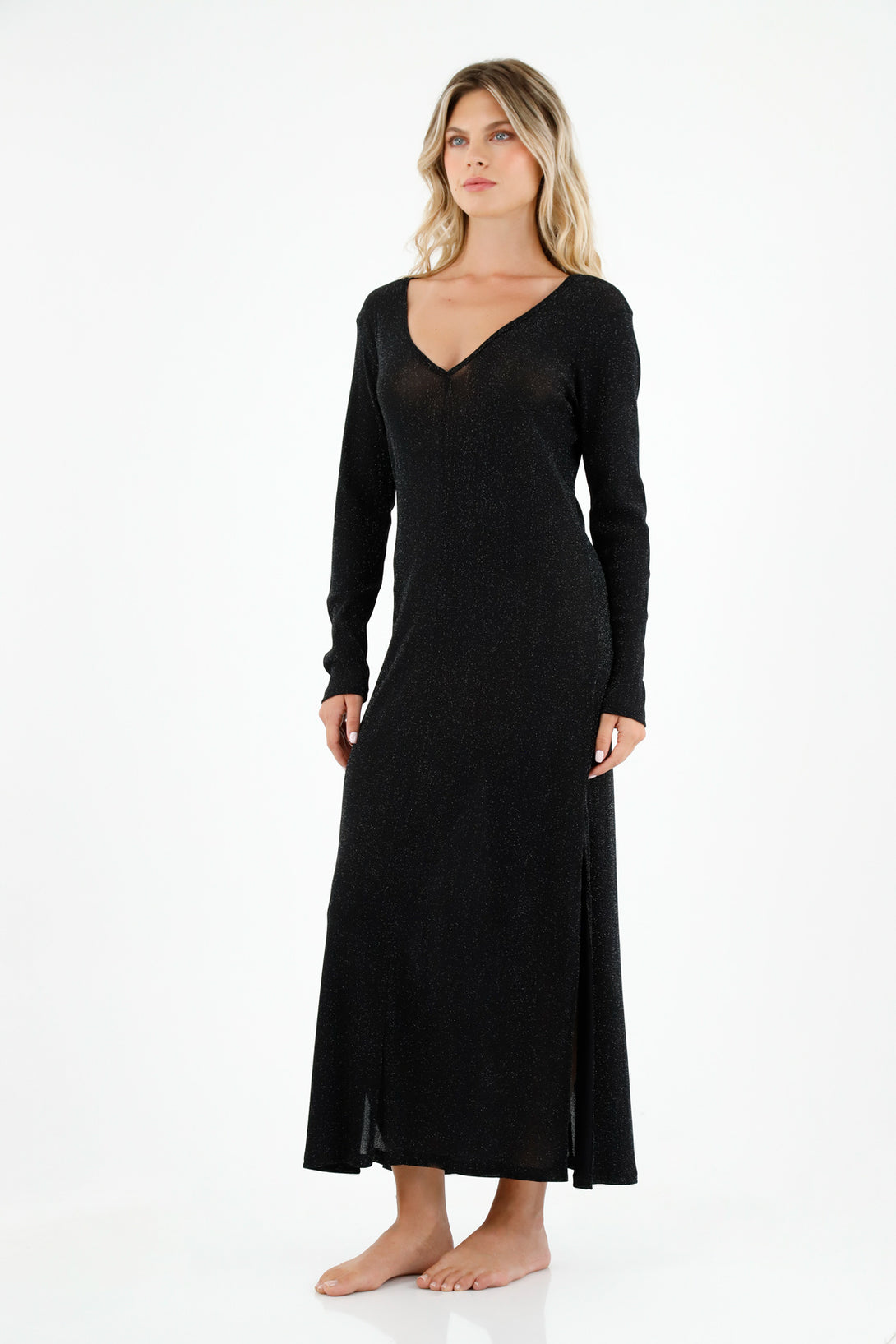 Women's Black Dress with Shiny Details