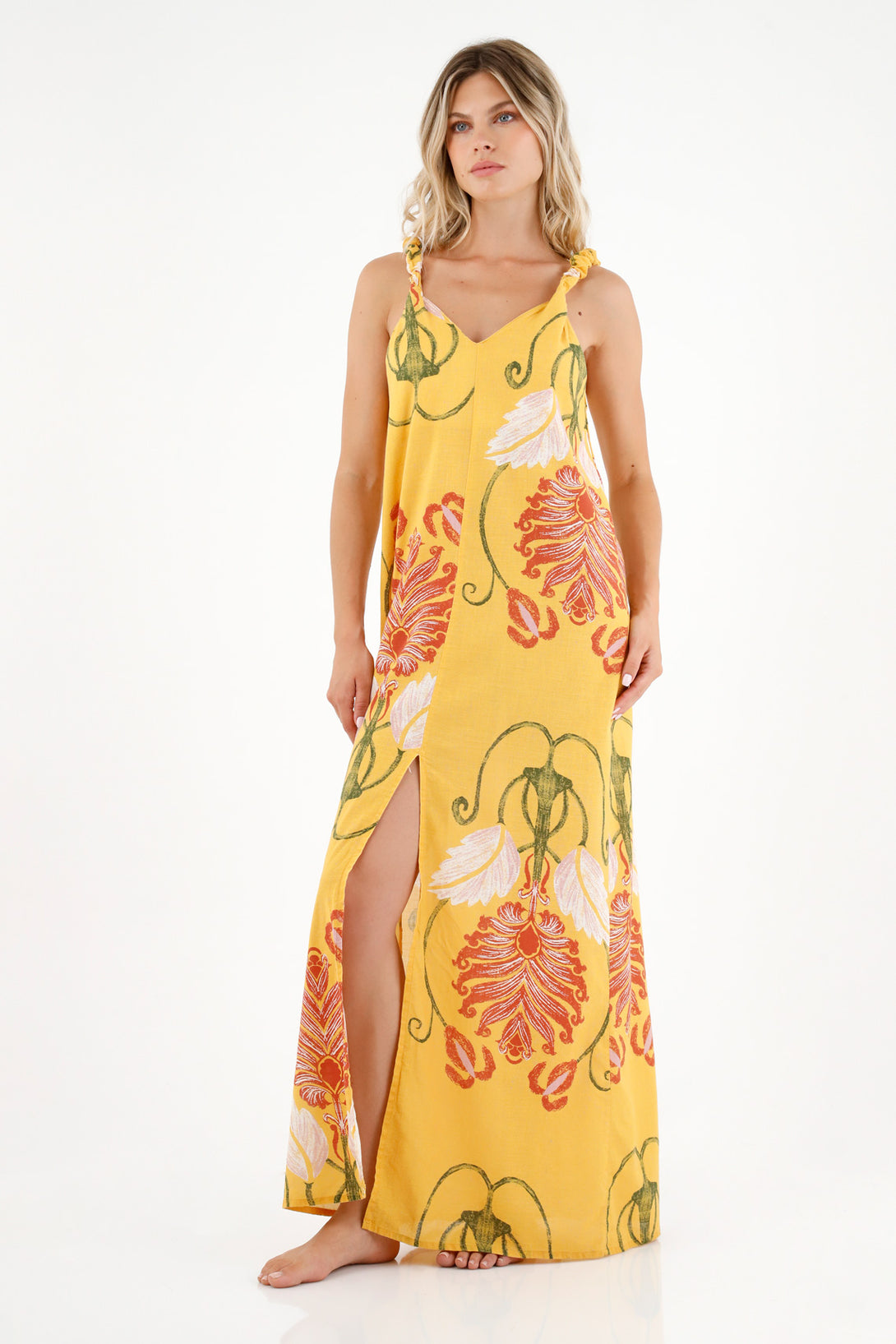 Women's V-Neck Printed Dress