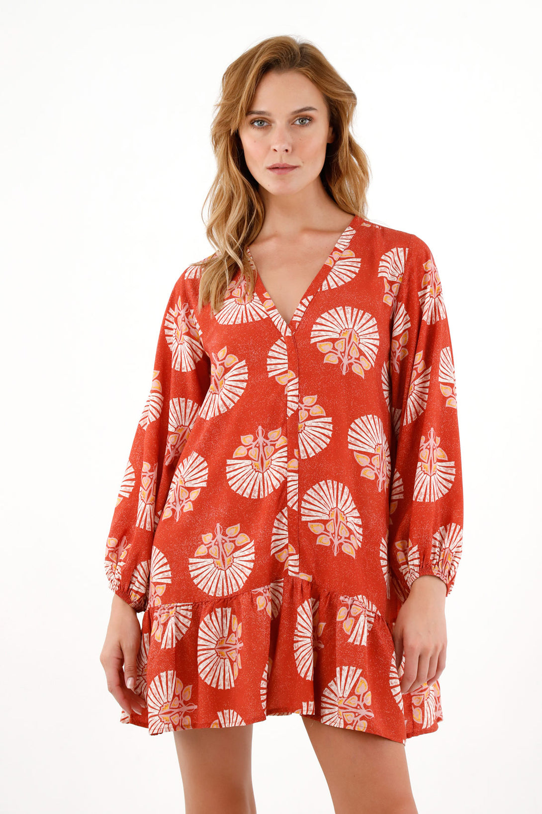 Women's Long Sleeve Printed Dress