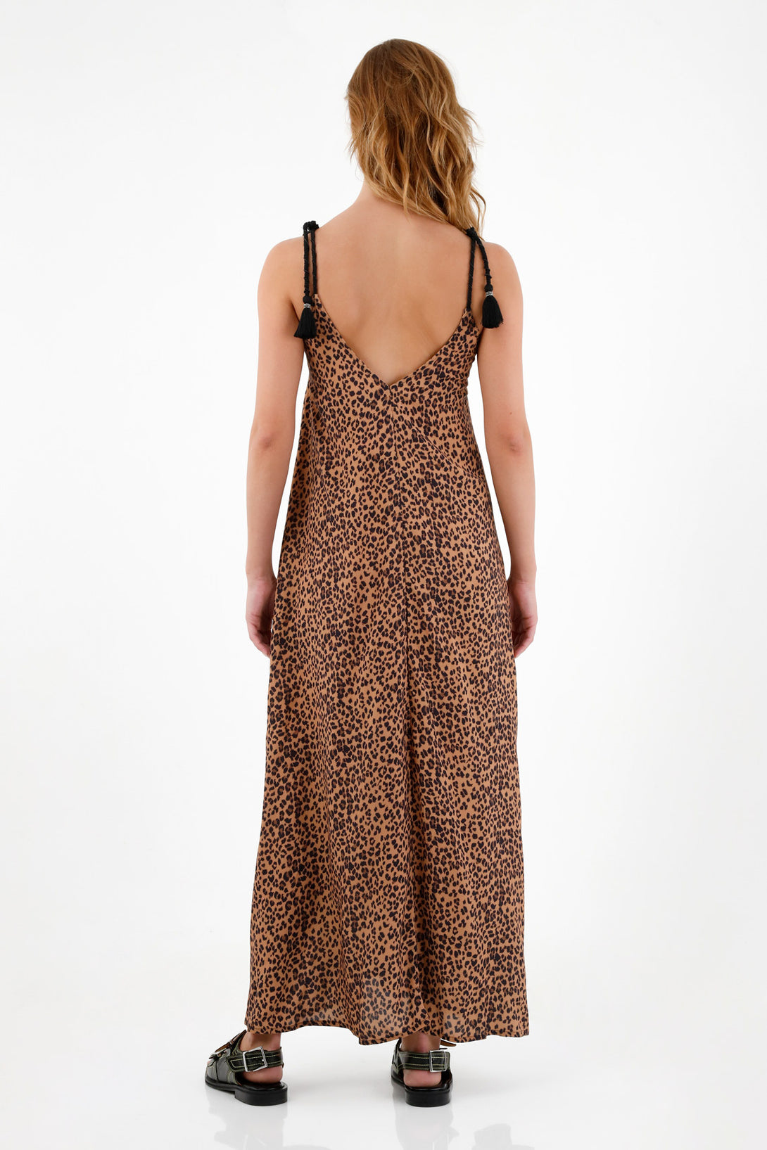 Vestido largo de animal print para mujer