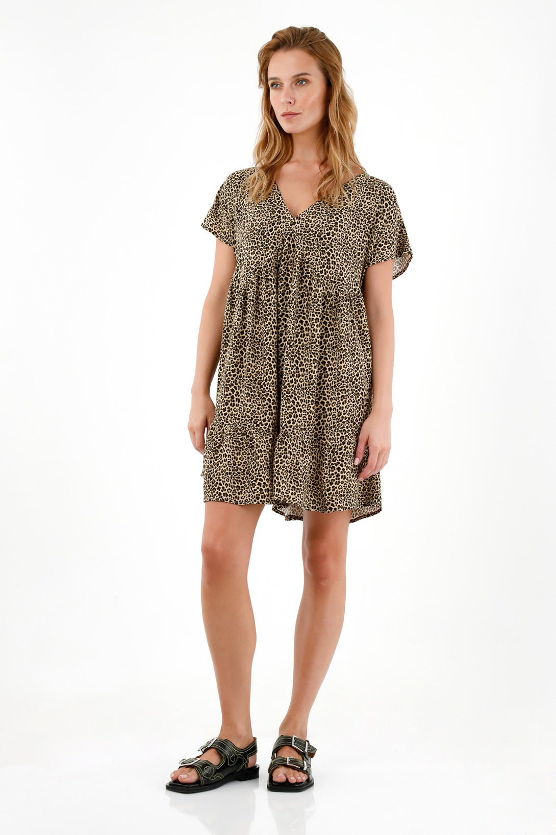 Women's Short-Sleeve Printed Dress