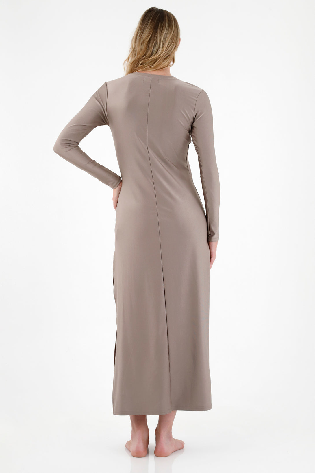 Women's Brown Dress with Side Openings