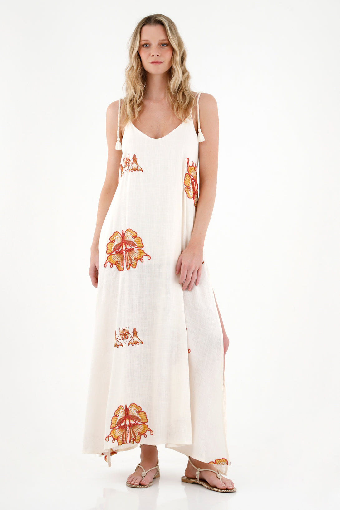 Women's Off-White Embroidered Dress