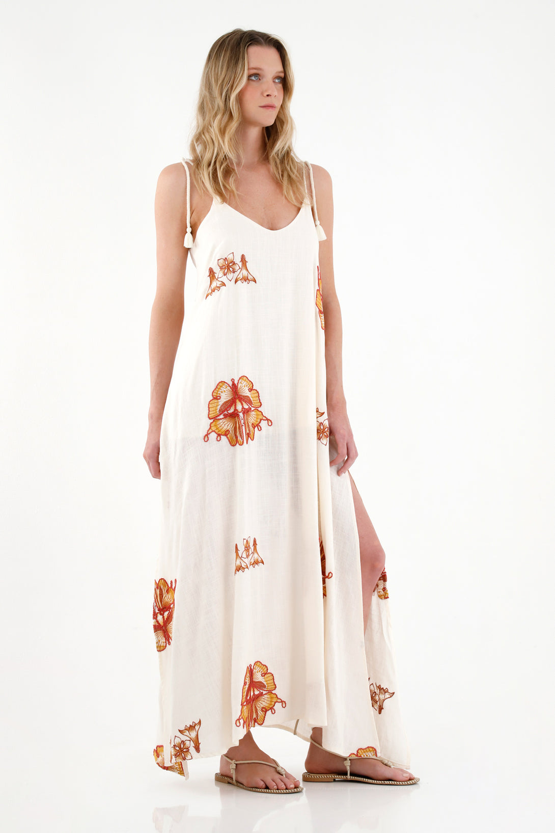 Women's Off-White Embroidered Dress